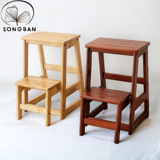 Ghế gỗ cao su 2 tầng cao 60cm nhiều màu thắp nhang, rửa chén, chăm sóc nhà cửa - gỗ song bản