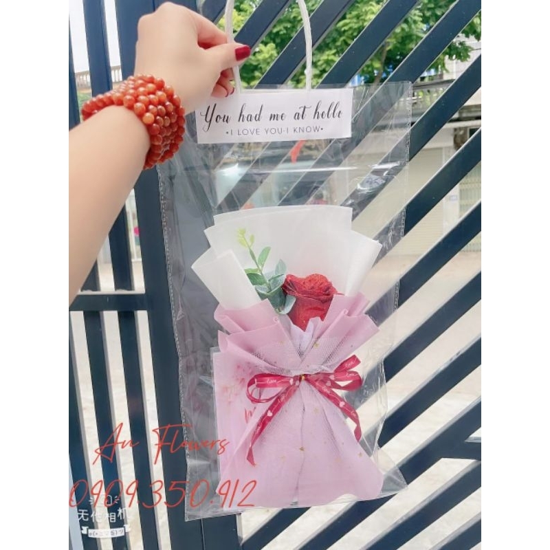 Bó hoa hồng sáp nhũ 1 bông