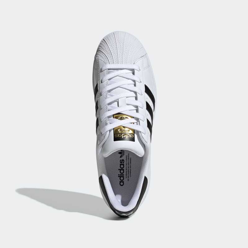 Giày Adidas Superstar Mũi Sò Màu Trắng - Giày Thể Thao Adidas Tem Vàng 3 Sọc Răng Cưa Màu Đen Full Box