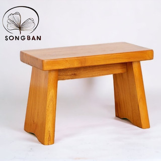 Ghế đôn gỗ cao 23.5cm, ghế đẩu gỗ cao su mặt chữ nhật - hàng vn xuất khẩu