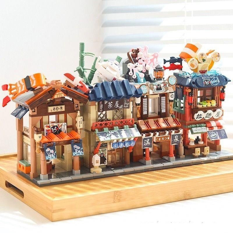 Đồ chơi lắp ráp nhà building blocks mô hình nhà hàng Kumamon Qizhile