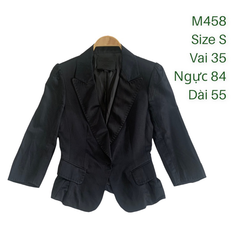 Áo khoác vest M458 form ngắn công sở nhấn eo có độn vai vạt sau kiểu peplum 2 lớp dày dặn 2hand Hàn si ảnh thật