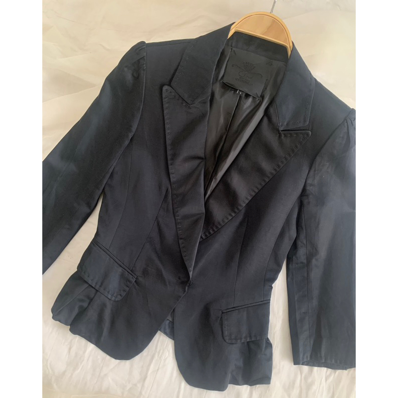 Áo khoác vest M458 form ngắn công sở nhấn eo có độn vai vạt sau kiểu peplum 2 lớp dày dặn 2hand Hàn si ảnh thật