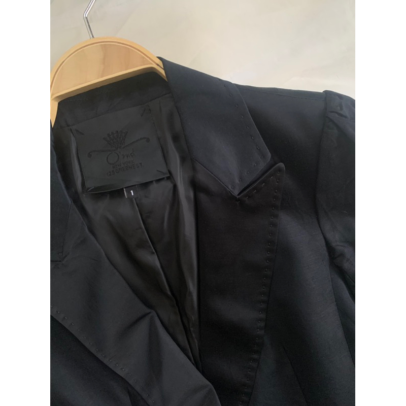 Áo khoác vest M458 form ngắn công sở nhấn eo có độn vai vạt sau kiểu peplum 2 lớp dày dặn 2hand Hàn si ảnh thật