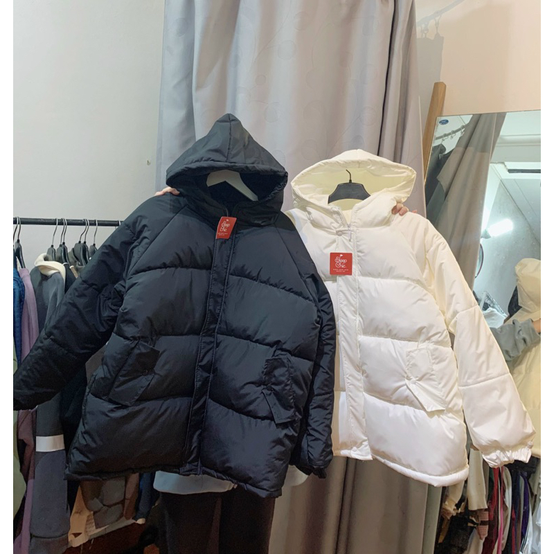 ÁO PHAO BÉO MÙA ĐÔNG 2 MÀU ĐEN / BE