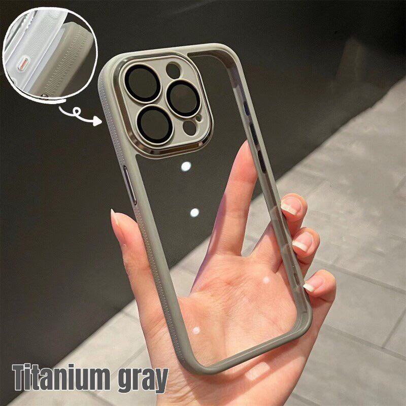 ỐP LƯNG BẢO VỆ CAMERA iPhone 15 Pro/ 15 Pro Max/ 14 Pro/ 14 Pro Max/ 13 Pro Max/ 12 Pro Max, lưng trong viền màu X&M