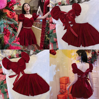SET ÁO PEPLUM NƠ LƯNG + QUẦN SHORT