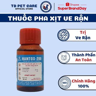 Lọ Xịt Ve Rận Chó Mèo Xịt Rận Mèo Trong Nhà HanTox 200 - Chai Xịt Bọ Chó Rận Mèo TD Pet Care