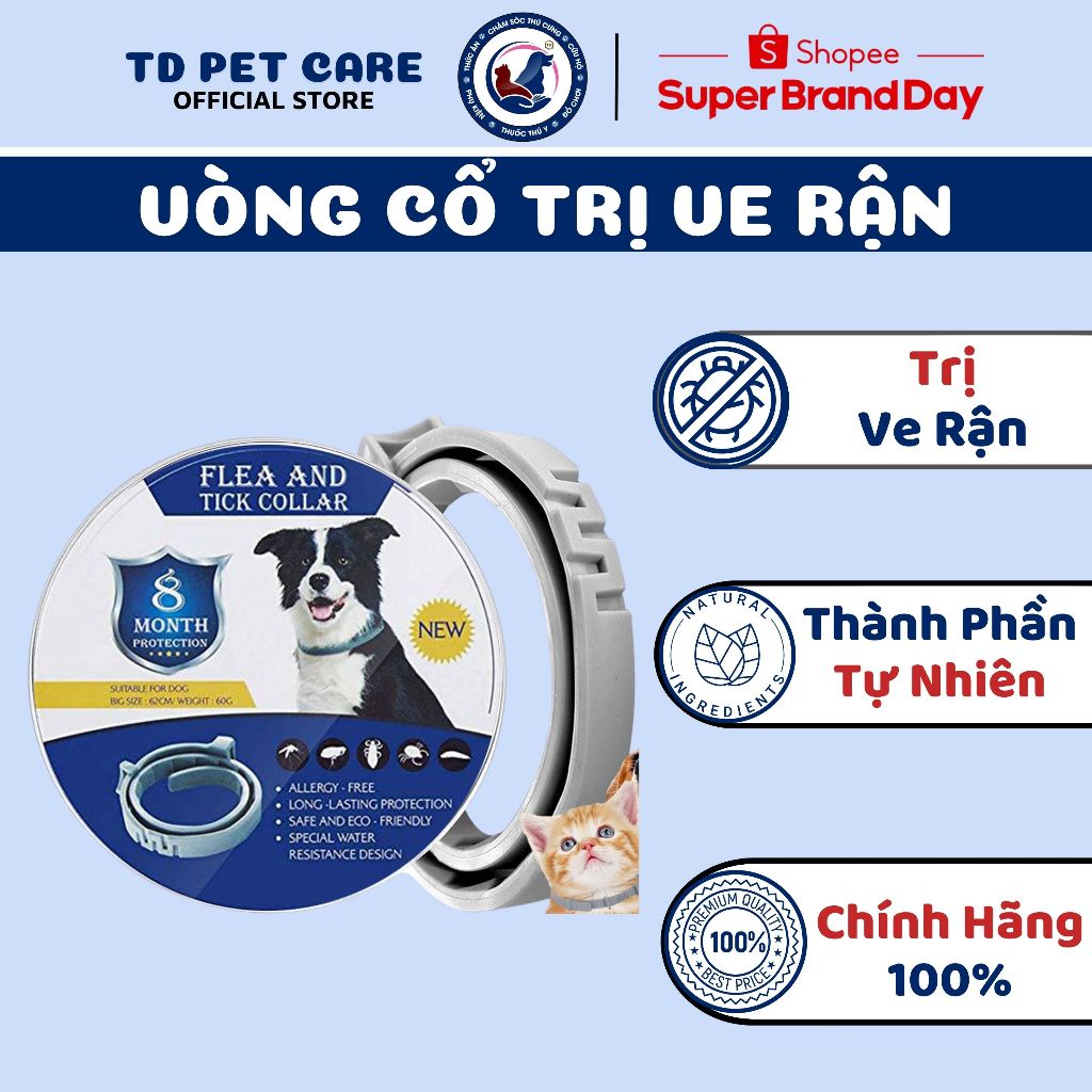 Vòng Cổ Chống Ve Rận Bọ Chét Cho Chó Mèo Flea And Tick - Vòng Ve Rận Hộp Nhôm Hiệu Quả Cao