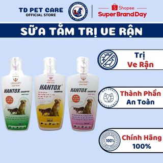 Sữa tắm cho chó diệt ve chó rận mèo dành cho chó mèo hantox shampoo - lọ sữa tắm mèo ve giận ve chó td pet care