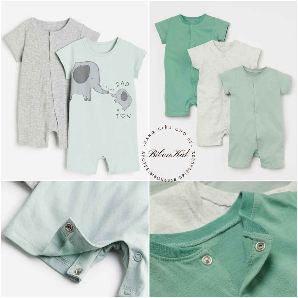 Set 3 / set 2 romper form rộng HM CHINA/US size từ 2-4m đến 2-3y