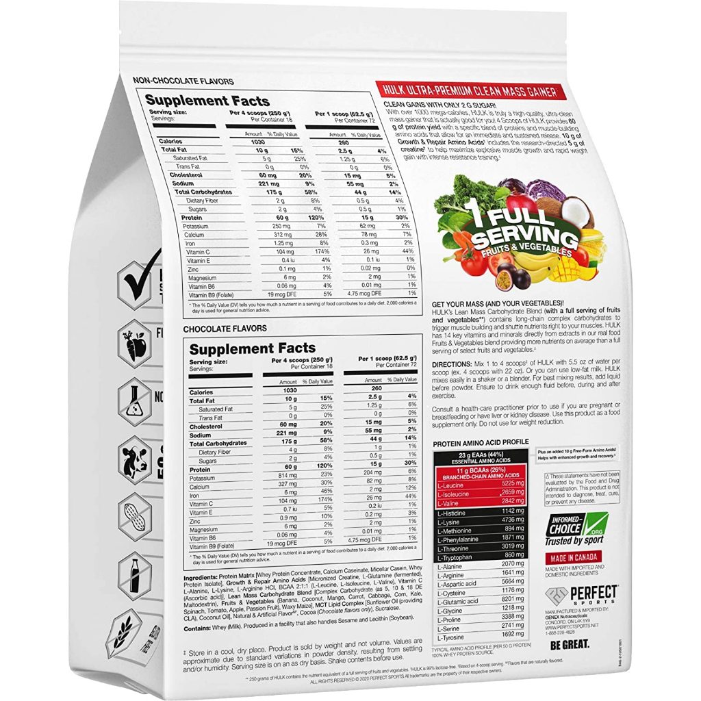 Hulk Mass Gainer 10lbs - Mass Hulk Clean Sữa Tăng Cân - Tăng Cơ Bổ Sung Vitamin Khoáng Chất