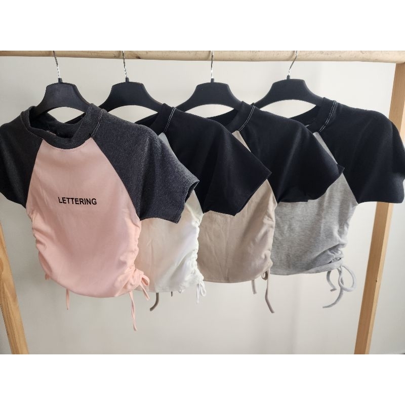 Áo croptop tay ngắn rút dây A211