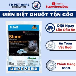 Viên Diệt Chuột Thế Hệ Mới An Toàn STORM - Túi 20 Viên Bẫy Chuột Diệt Côn Trùng TD Pet Care