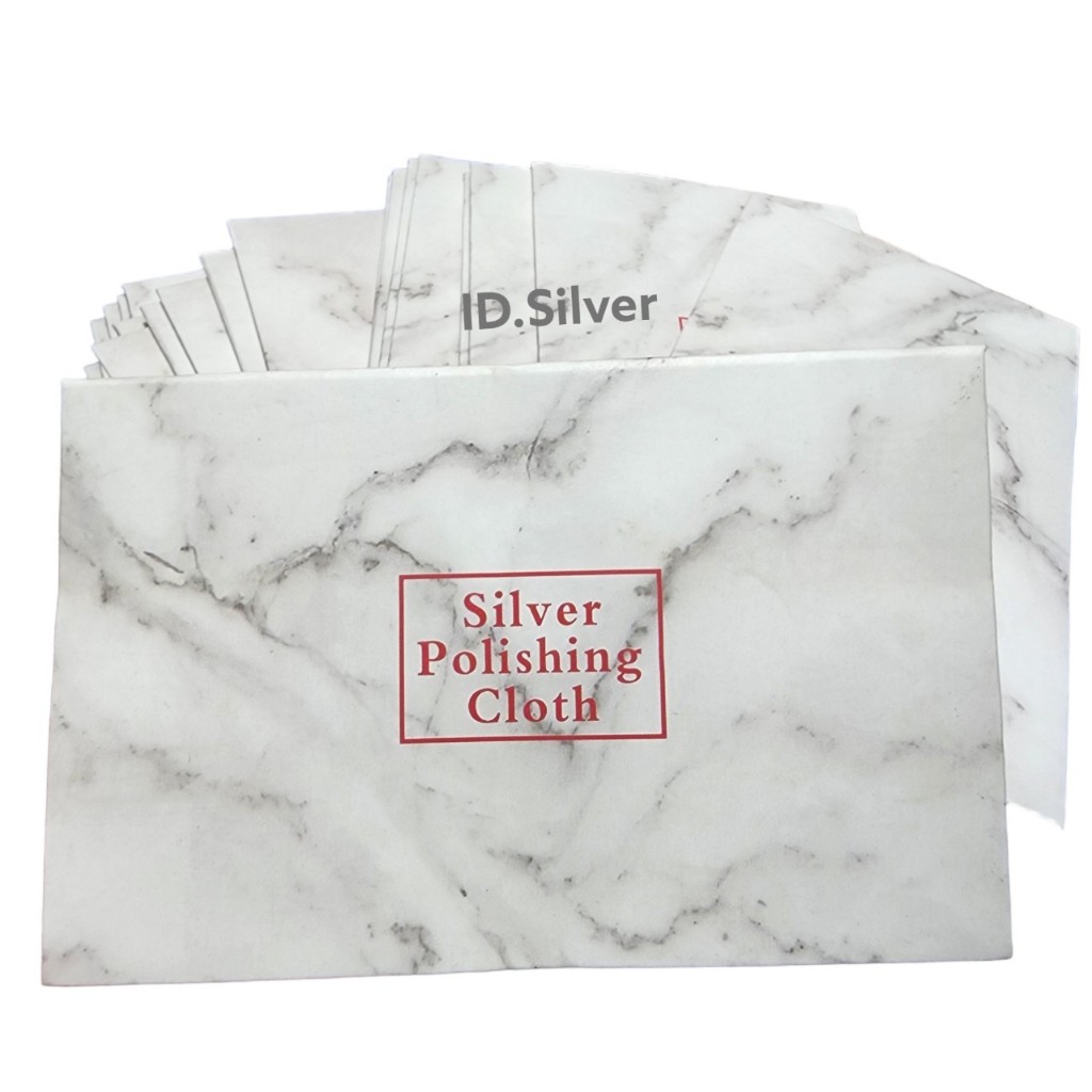 Khăn lau trang sức hoa văn trắng chữ hồng kích thước 7cm x 10cm