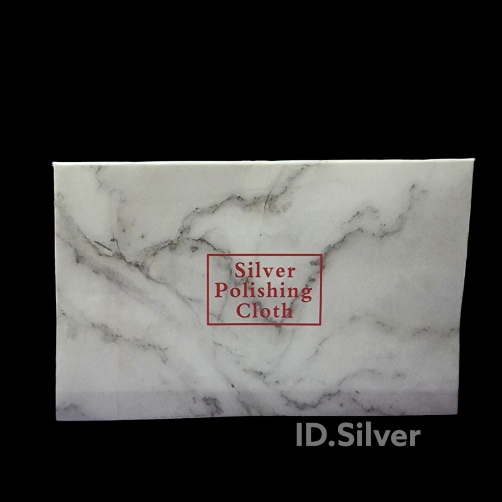 Khăn lau trang sức hoa văn trắng chữ hồng kích thước 7cm x 10cm