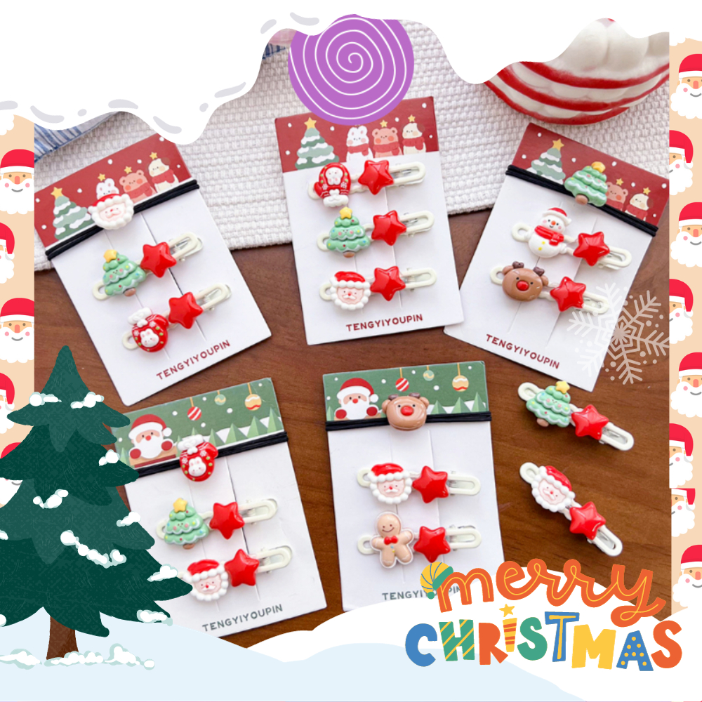 [GS02] Kẹp tóc kiểu giáng sinh noel dễ thương