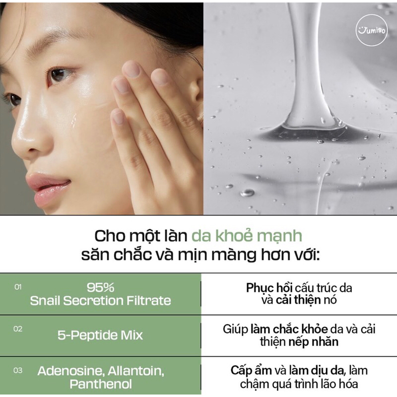 Tinh chất ốc sên làm dịu và phục hồi da Snail Mucin 95 + Peptide Facial Essence 140ml