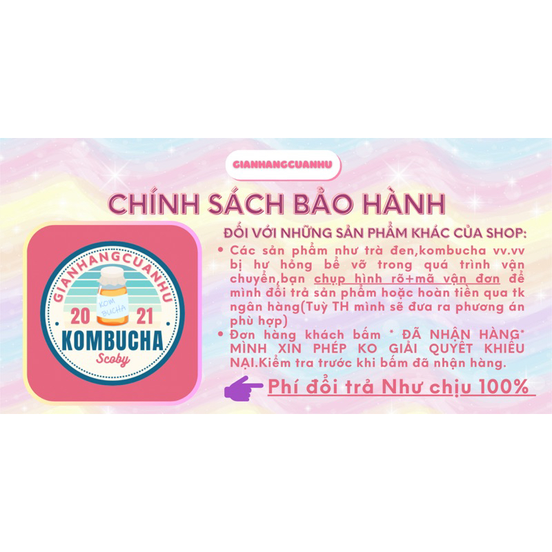 Trà lên men Kombucha vị trái cây 1 Lít/500ml - chứa lợi khuẩn,men vi sinh