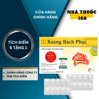 XOANG BÁCH PHỤC - TÍCH ĐIỂM 6 TẶNG 1 - HỖ TRỢ VIÊM XOANG, GIẢM ĐAU ĐẦU (HỘP 20 VIÊN)