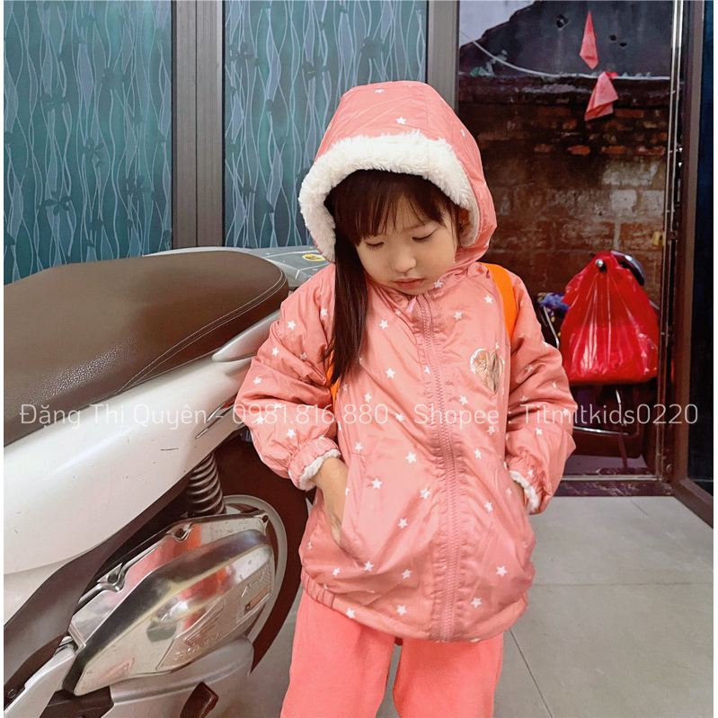 Áo gió 2 mặt dư xịn bé gái 2y-XL
