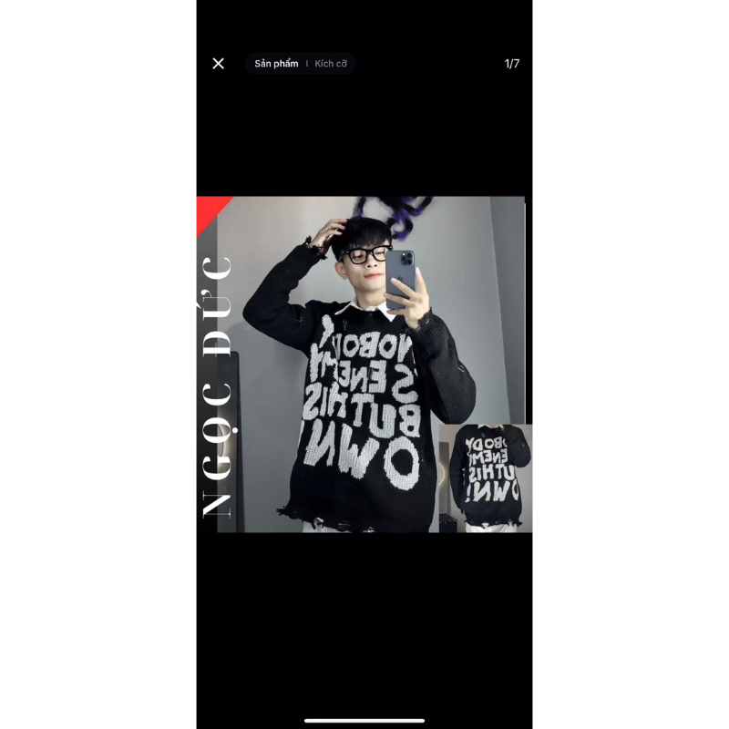 Áo khoac  len  nam  cổ ngắn boy phố rách  hàng  quảng  châu  bó thun in  chữ  hoa lá cành áo len nam 1 k