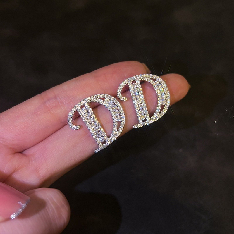 Bông tai mạ Bạc chữ D 🌷🌷🌷