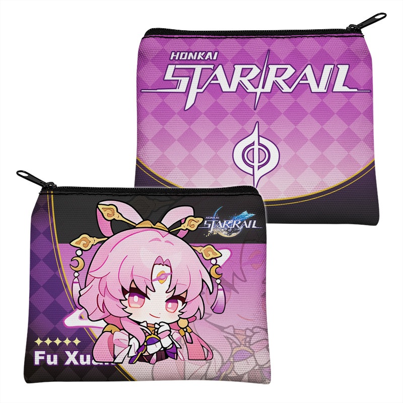 Ví đựng tiền, thẻ, tiền xu game Honkai Star Rail thời trang Canvas Nam và Nữ dễ thương nhiều mẫu Kafka, Jingliu, Sói Bạc
