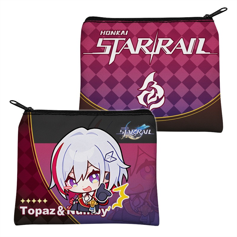 Ví đựng tiền, thẻ, tiền xu game Honkai Star Rail thời trang Canvas Nam và Nữ dễ thương nhiều mẫu Kafka, Jingliu, Sói Bạc