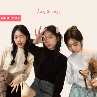 Áo Giữ Nhiệt Cổ Lọ Thấp GUDLOOK Dài Tay Cotton Trơn Basic