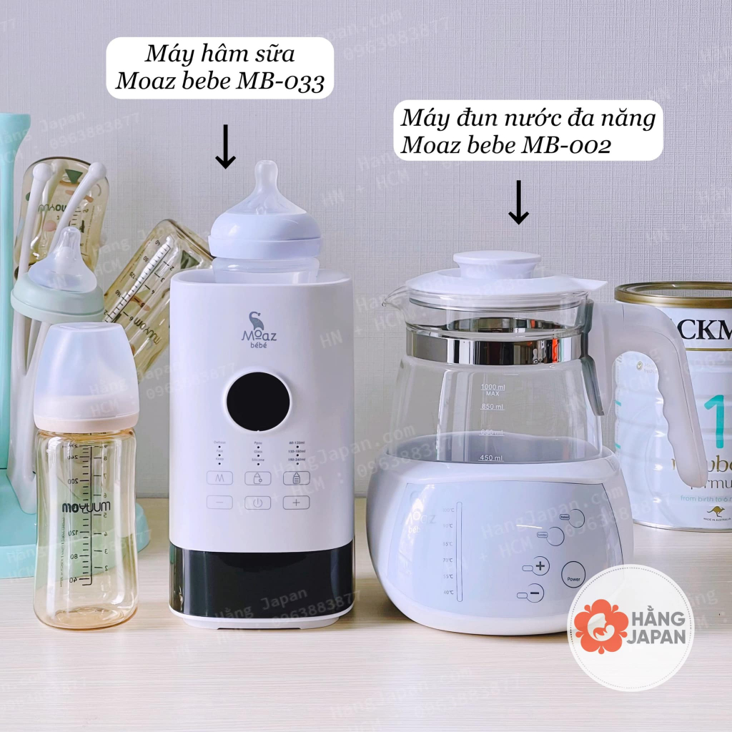 Bình đun nước pha sữa thông minh đa năng khử Clo, giữ nhiệt 24 giờ Moaz BéBe MB002/MB012 - Bảo hành chính hãng