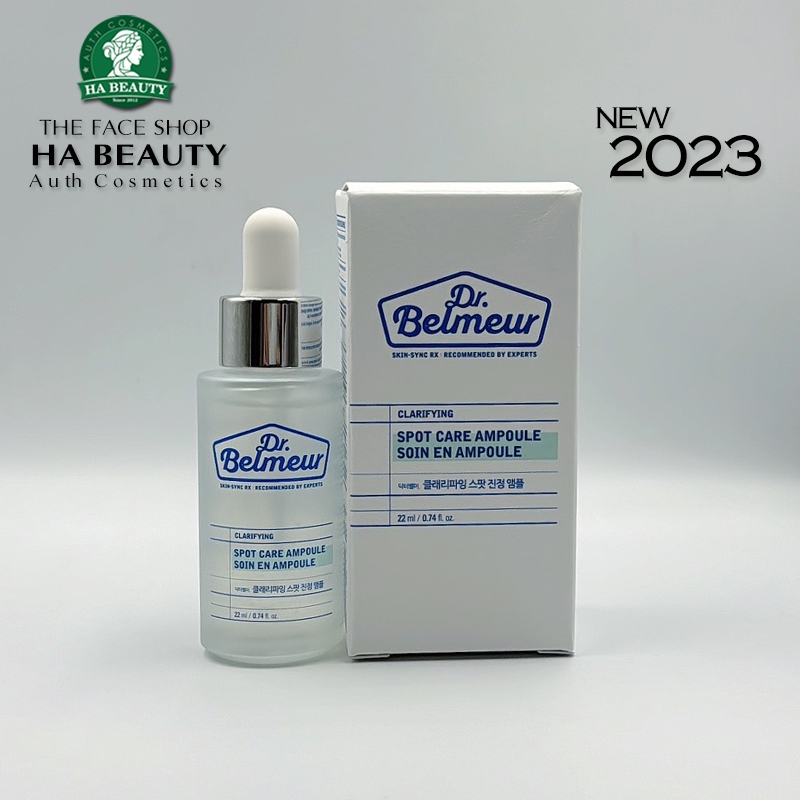 Serum dưỡng cho da mụn nhạy cảm làm mờ vết thâm xạm The Face Shop Dr Belmeur Clarifying Spot Care Ampoule 22 ml