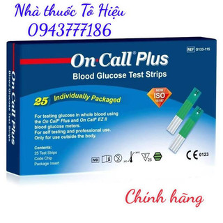 Que thử đường huyết On Call Plus/ 25 que (Chính hãng)- Date mới nhất
