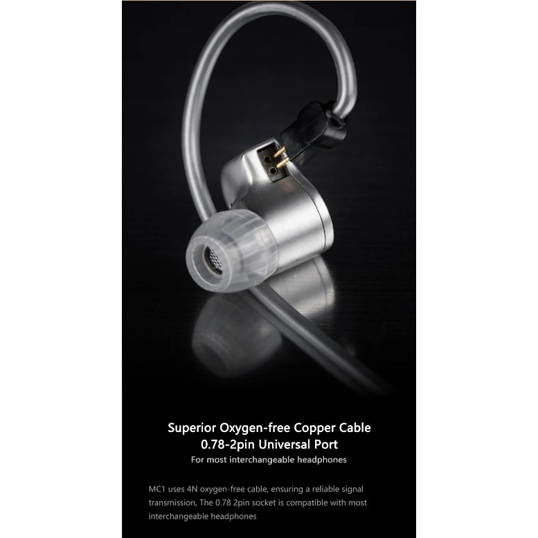 Dây Cáp nâng cấp tai nghe MOONDROP MC1 | OFC 4N | Có Mic