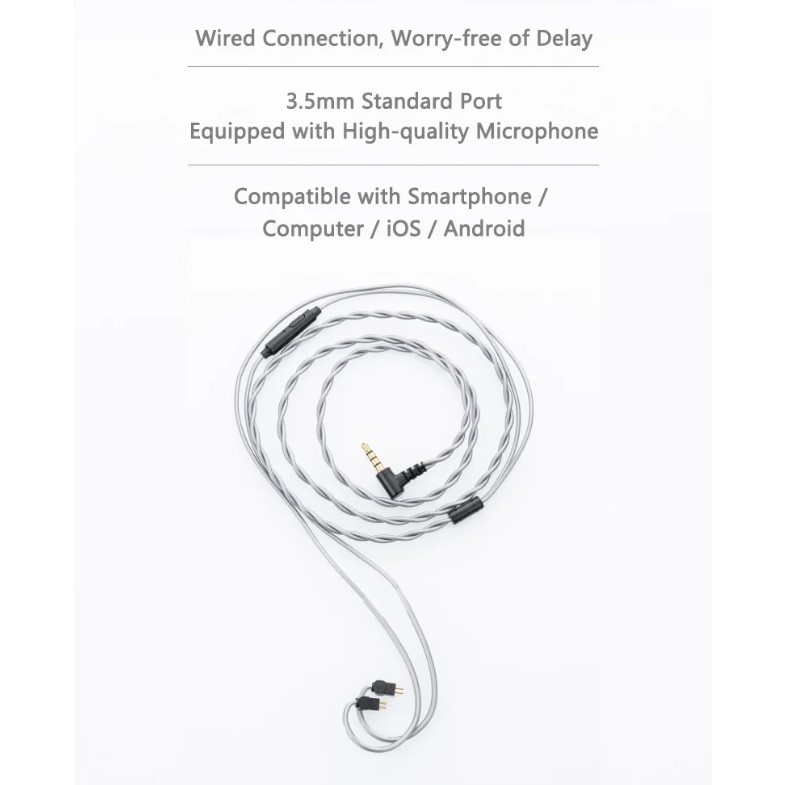 Dây Cáp nâng cấp tai nghe MOONDROP MC1 | OFC 4N | Có Mic