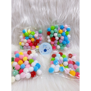 50 hạt pom pom, pompom size 10mm, 15mm đủ màu