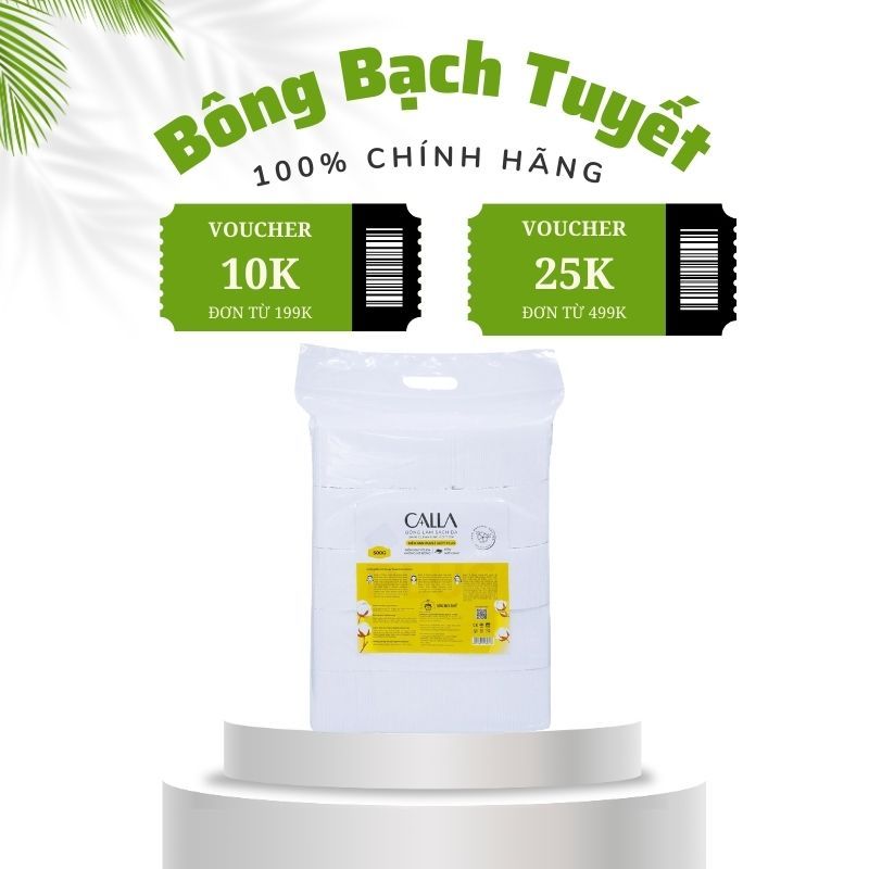 Bông tẩy trang Bông Bạch Tuyết Calla Mềm Mịn 500Gr (0.5kg)