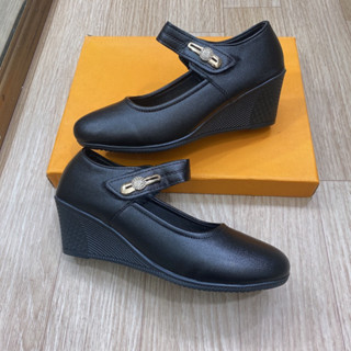 Giày da nữ đế xuồng đế bằng quai ngang cho các Bà các Mẹ mềm như bún có size đến 41