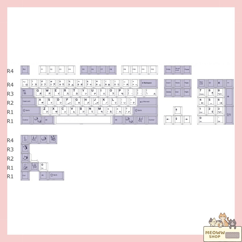 Keycap Lavender màu tím pastel giá rẻ cho bàn phím cơ