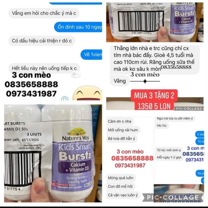 Kids Smart cancium + D3 Canxi tím