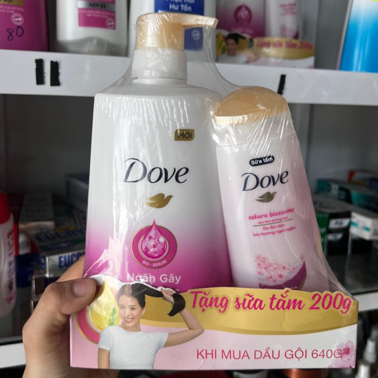DẦU GỘI DOVE NGĂN GÃY RỤNG TÓC 640G + KÈM QUÀ TẶNG