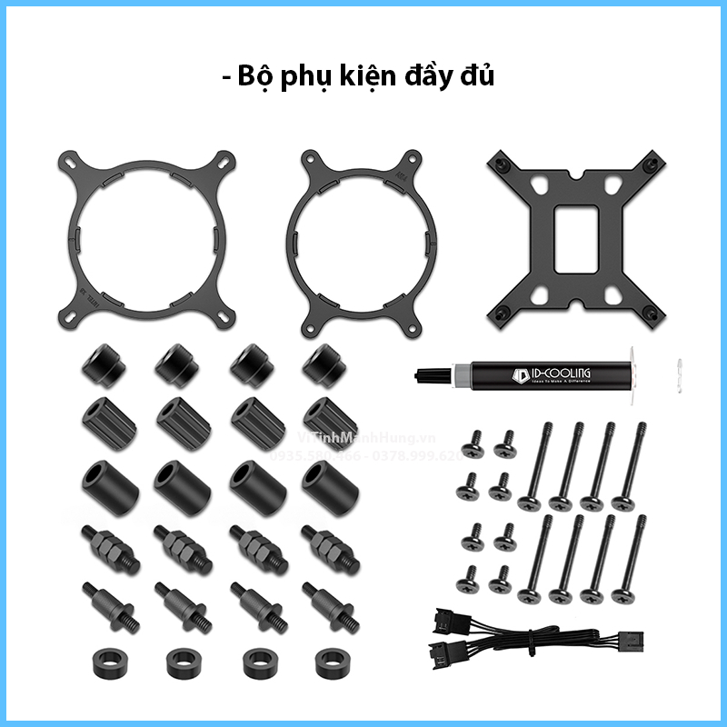 Tản nhiệt nước AIO ID-Cooling FrostFlow X 240, Rad 240mm, 2 quạt 12cm, có hỗ trợ socket Intel 1700 / AMD AM5.