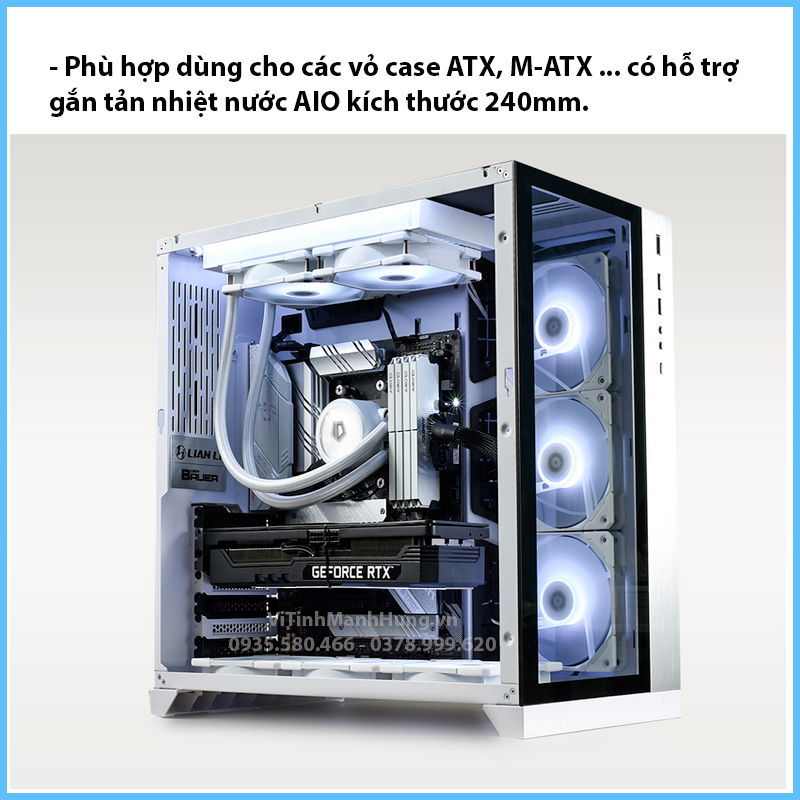 Tản nhiệt nước AIO ID-Cooling FrostFlow X 240, Rad 240mm, 2 quạt 12cm, có hỗ trợ socket Intel 1700 / AMD AM5.