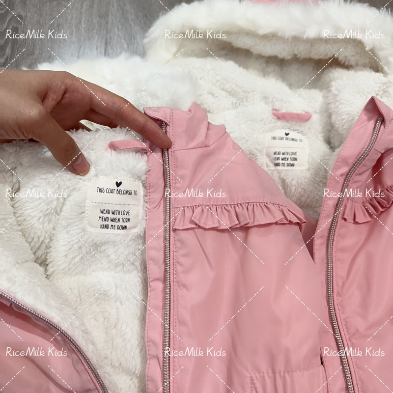 Áo khoác parka Matalan màu hồng xuất dư xịn