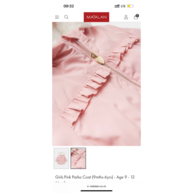 Áo khoác parka Matalan màu hồng xuất dư xịn