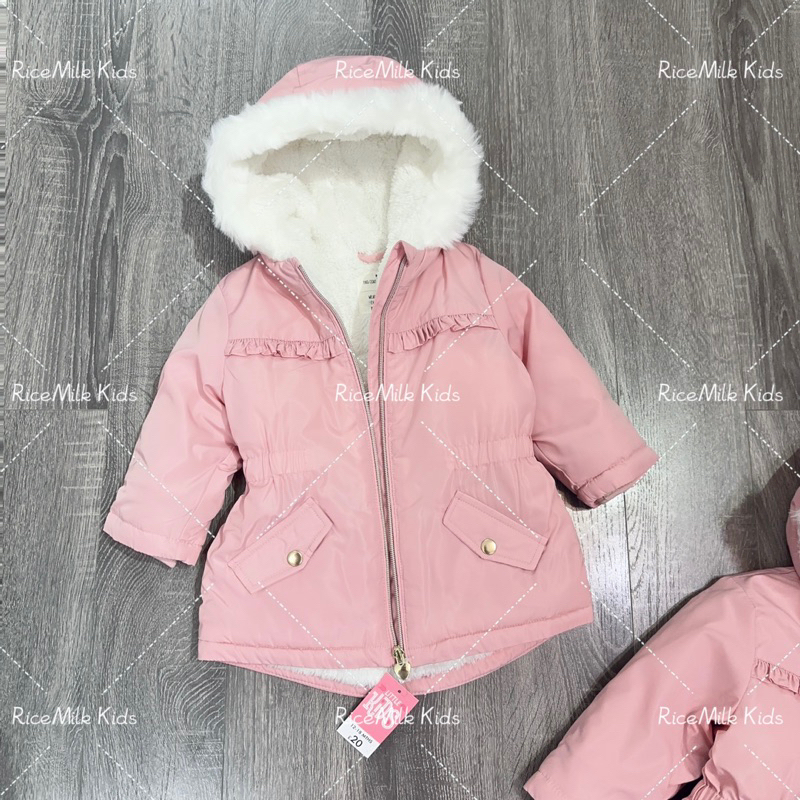 Áo khoác parka Matalan màu hồng xuất dư xịn