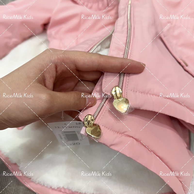 Áo khoác parka Matalan màu hồng xuất dư xịn