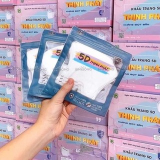    Free Ship    Thùng 100 Chiếc Khẩu Trang 5D Thịnh Phát 3 Lớp Kháng Khuẩn Đẹp 