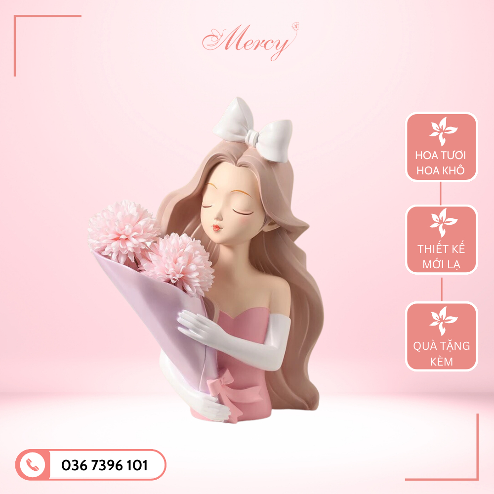 Bình hoa cô gái lọ hoa decor trang trí làm quà tặng giá rẻ