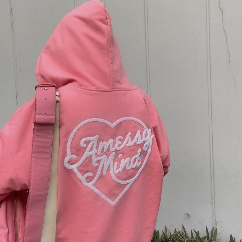 Áo HOODIE ZIP REAL LOVE HỒNG AMM